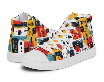 Unique Men's High-Top  Custom Sneakers: Custom Artwork shoes, Stand Out in Style!