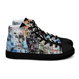 Artistic Custom Sneakers, Mens High-Top Sneakers, Art Sneakers, Canvas shoes, Original shoes, Artistic Sneakers, Gift for Art lovers