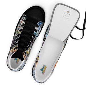 Artistic Custom Sneakers, Mens High-Top Sneakers, Art Sneakers, Canvas shoes, Original shoes, Artistic Sneakers, Gift for Art lovers