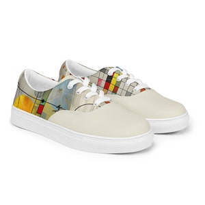 Gift for him Custom Men’s lace-up canvas shoes, Unique lace-up shoes, Original canvas shoes