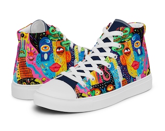 Zapatillas de lona de caña alta para mujer