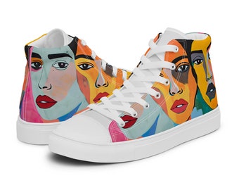 Gift for her High-Tops for Women, Custom Handcrafted Sneakers, gift for art lovers