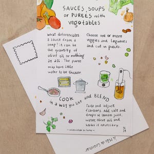 Soupes, sauces et purées de légumes - recette végétalienne illustrée