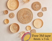 Set of 16 Wall Hanging (Galaxy Flowers), Wall pieces, Rattan wall decor, Bamboo wall decor, Wall sets, Woven baskets