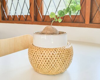 Woven baskets, Versatile bamboo baskets, Woven Plant Pot, Bamboo Indoor Plant Pot, Bohemian Baskets, Home Decor, Indoor Plant Decor