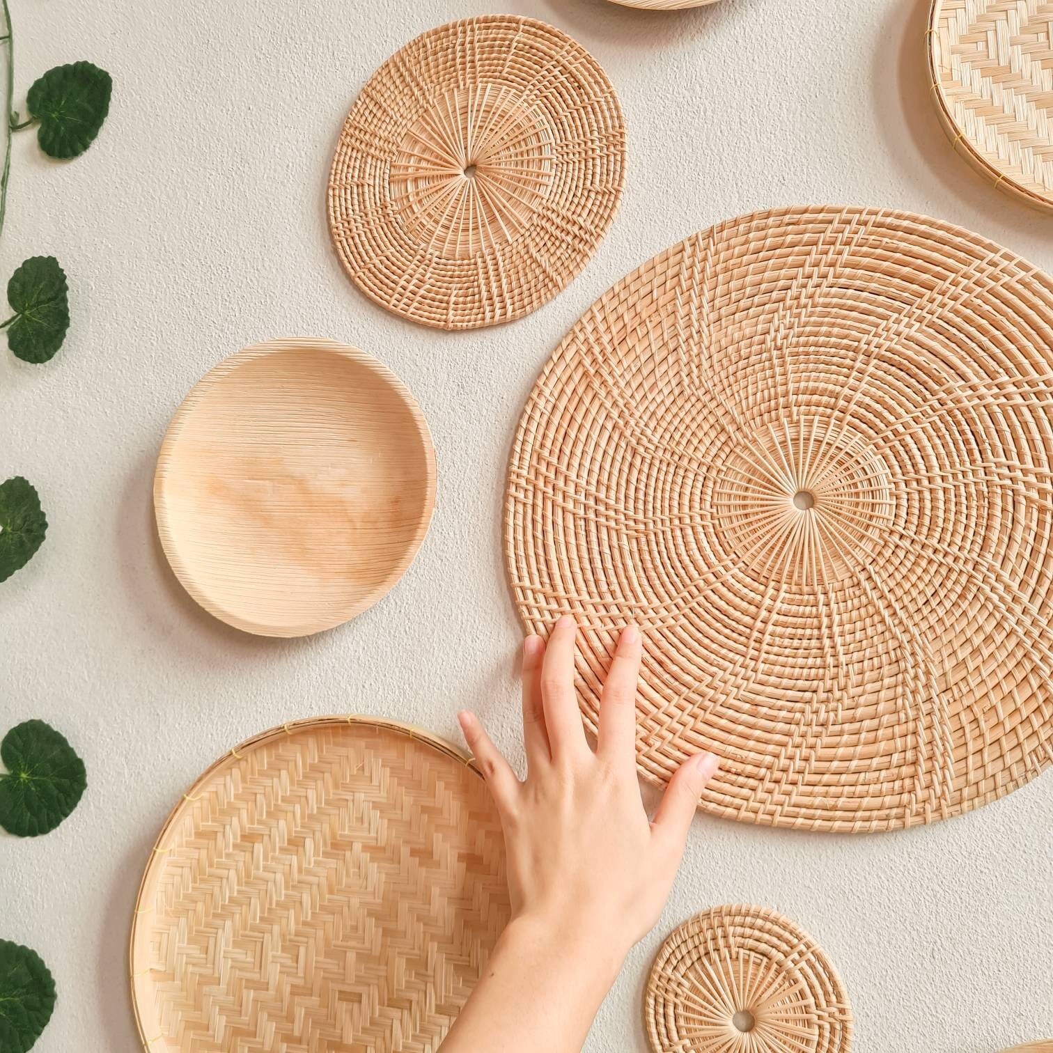 Runde Rattan Tischmatte 12 Boho Platzmatte Gewebte | Etsy