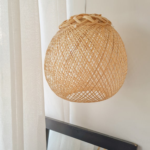 Woven Lampshade | Bamboo Pendant Light | Bamboo Ceiling Light | Bamboo Chandeliers | Boho Pendant | Boho Lampshade | Wicker Bamboo Lamp