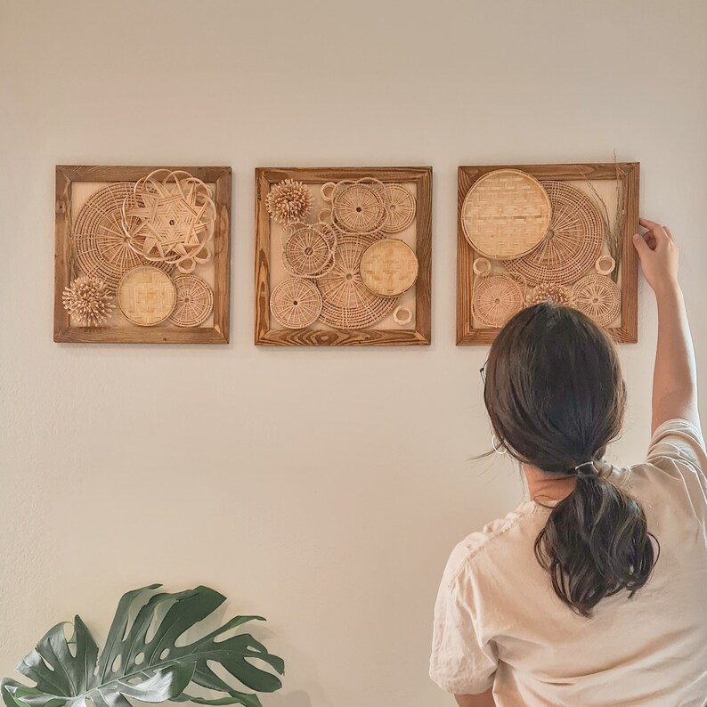 Set of 3 Frames 3D Wall Art Bohemian Wall Art 3D Boho Etsy