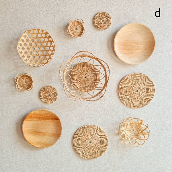 Set van 11 Wall Hanging (middernachtzon), Boho Wall hangings, Wall Baskets, Boho Home Decor, Wall Decor, Rotan Baskets, Living Room Decor