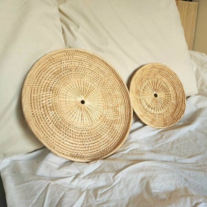 Round Rattan Plate Round Utensil Tray Small Tray Rattan Basket jewelry Tray Accessories Basket Woven Tray Brown Platter Round Basket