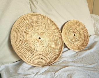 Round Rattan Plate Round Utensil Tray Small Tray Rattan Basket jewelry Tray Accessories Basket Woven Tray Brown Platter Round Basket