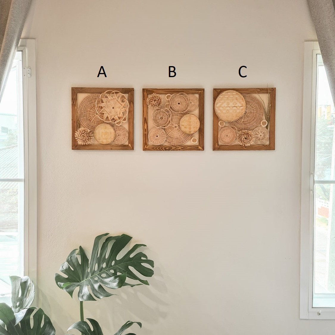 Set of 3 Frames 3D Wall Art Bohemian Wall Art 3D Boho Etsy