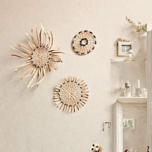 Chic wall Hangings, Round Rattan Wall Pieces, Wall Decor, Boho Wall Baskets, Boho Wall Decor, Panier mural rotin