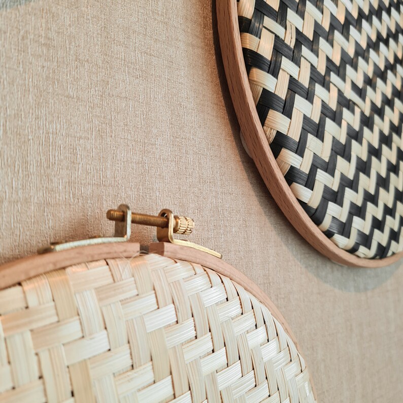 Set of 4 Bamboo Wall Baskets Woven Wall Decor Round Wall Etsy