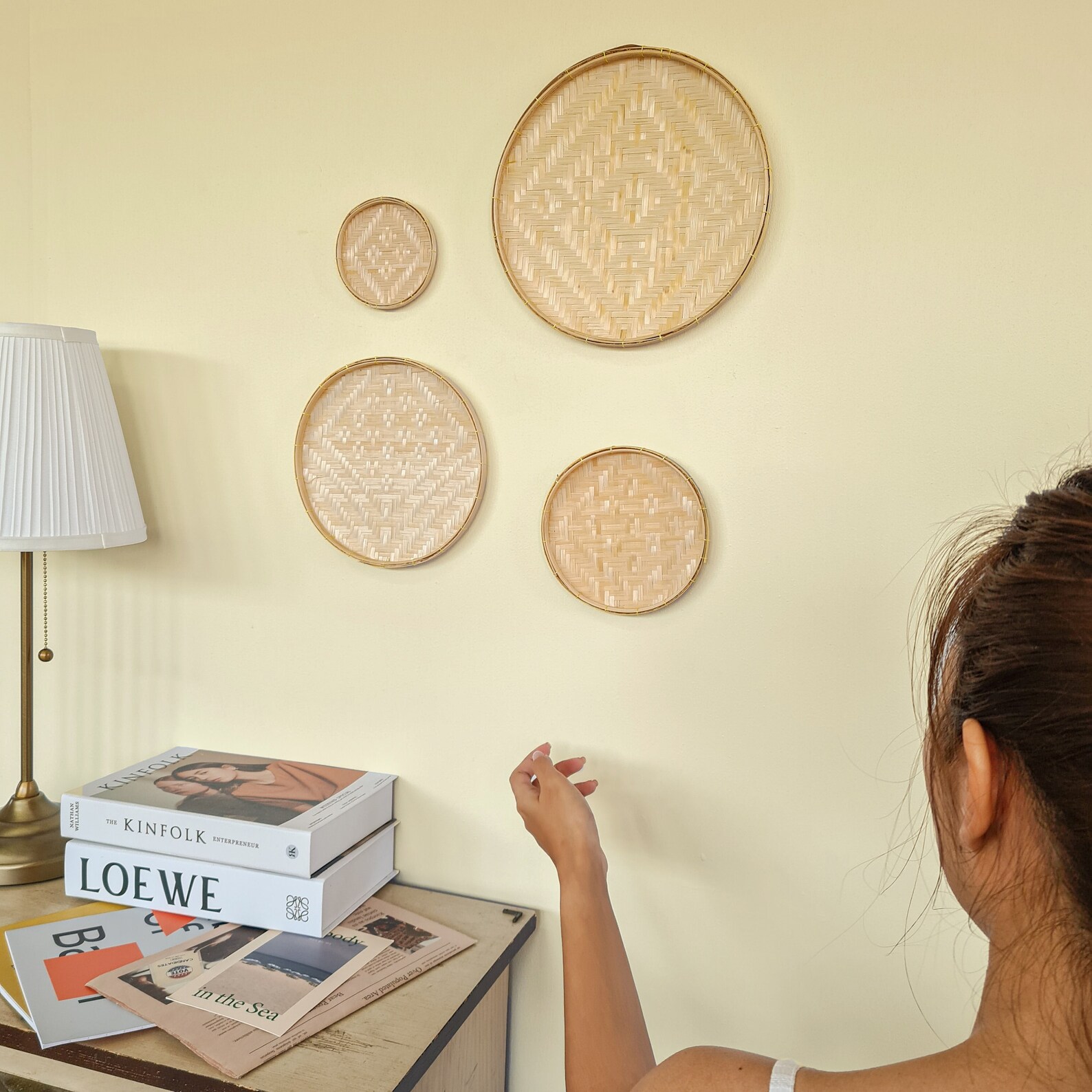 Set of 4 Wall Hangings mini Boho Bamboo Wall Set Bamboo Etsy