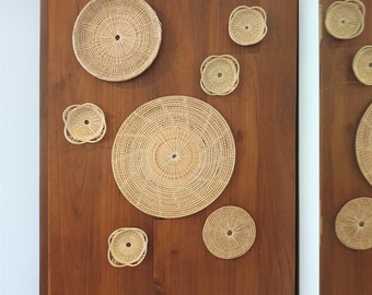 Set of  7 Wall Hangings(Set B) Rattan Wall Decor Woven Wall Art Boho Wall Baskets Rattan Wicker Wall Decor Cozy Living Room Baskets for Wall