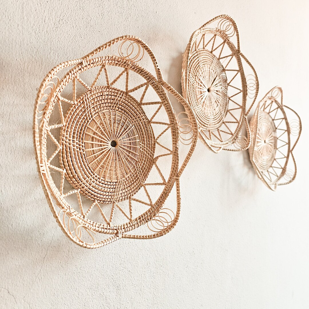 3 Sun Rays Set-shaped Wall Hanging Boho Wall Hangings, Wall Baskets ...