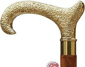 Antique Victorian Derby Vintage Designer Walking Stick solid Brass Handle Foldable Cane Stick