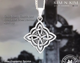 Collana Celtica Irlandese Donna - Nodo Trinitario Triquetra In Argento 925 Con Cristallo Austriaco E Zirconi - Regalo Compleanno/Natale