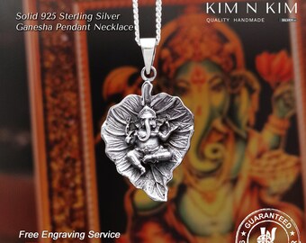 Sterling Silver Ganesha Pendant Necklace: Handmade Hindu Jewelry