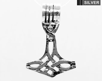 925 Sterling Silver Thor’s Hammer Mjolnir Norse Viking Pendant Necklace / Solid / Quality - KIMNKIM