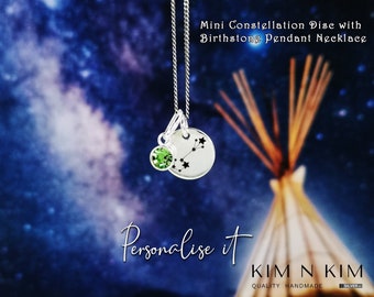 925 Silver Mini Zodiac Constellation Necklace, Birthstone Necklace, Personalised Necklace, ,Star Sign Necklace, Gift For Birthday -KIMNKIM