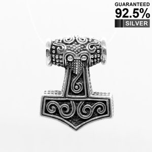 925 Sterling Silver Thor’s Hammer Mjolnir Norse Viking Pendant Necklace / Solid / Quality - KIMNKIM