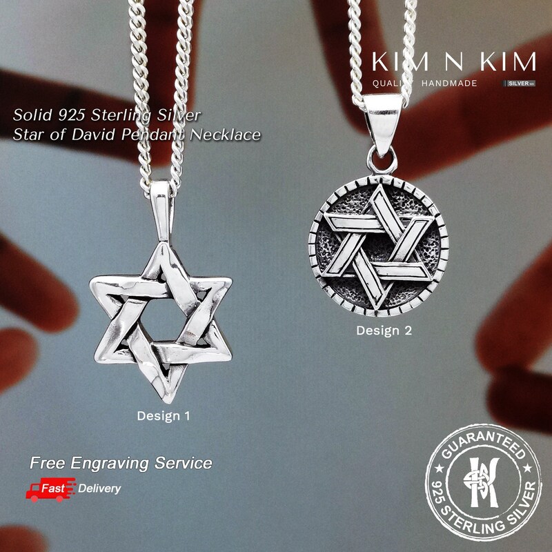 Men's Star of David Necklace 24k Gold Inscribed Shir Lama'a lot Pendant on Onyx main image 1