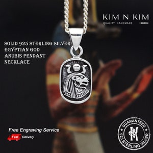 Silver Egyptian God Anubis Pendant Necklace, God Anubis Pendant, Egyptian God of the Dead Pendant, Religious Necklace,Religious Gift-KIMNKIM