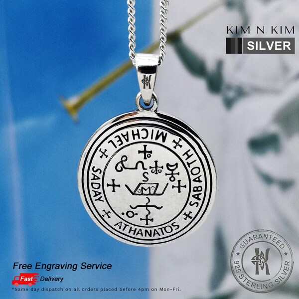 thumbnail image 2 of Beach Life Treasures Archangel Cassiel Pendant – 925 Sterling Silver, Angel Amulet 2 of 5