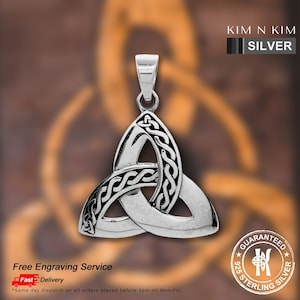 Celtic Triquetra Pendant, Celtic Triquetra Necklace, Trinity Knot Pendant Necklace, Celtic Neo Pagan Necklace, Gothic Jewellery - KimnKim