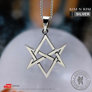 Unicursal Hexagram Pendant Necklace / Aleister Crowley's Thelema / Magick / 925 Sterling Silver / Solid / Quality - KimnKim