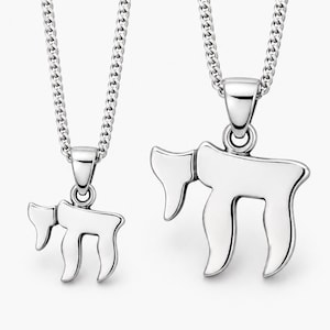 Personalised Sterling Silver Chai Pendant Necklace: Jewish Jewelry