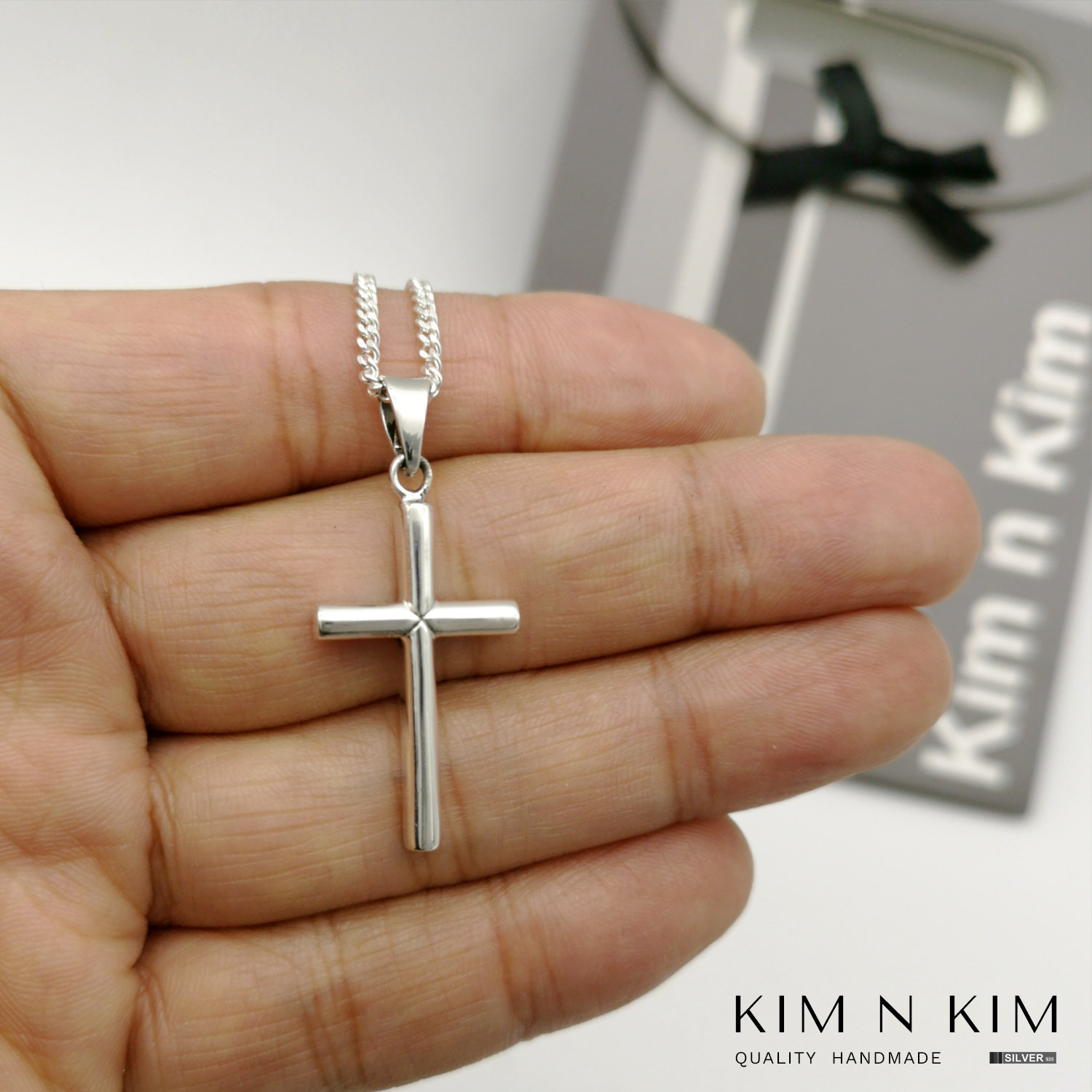 925 Sterling Silver Personalised Cross Pendant Necklace