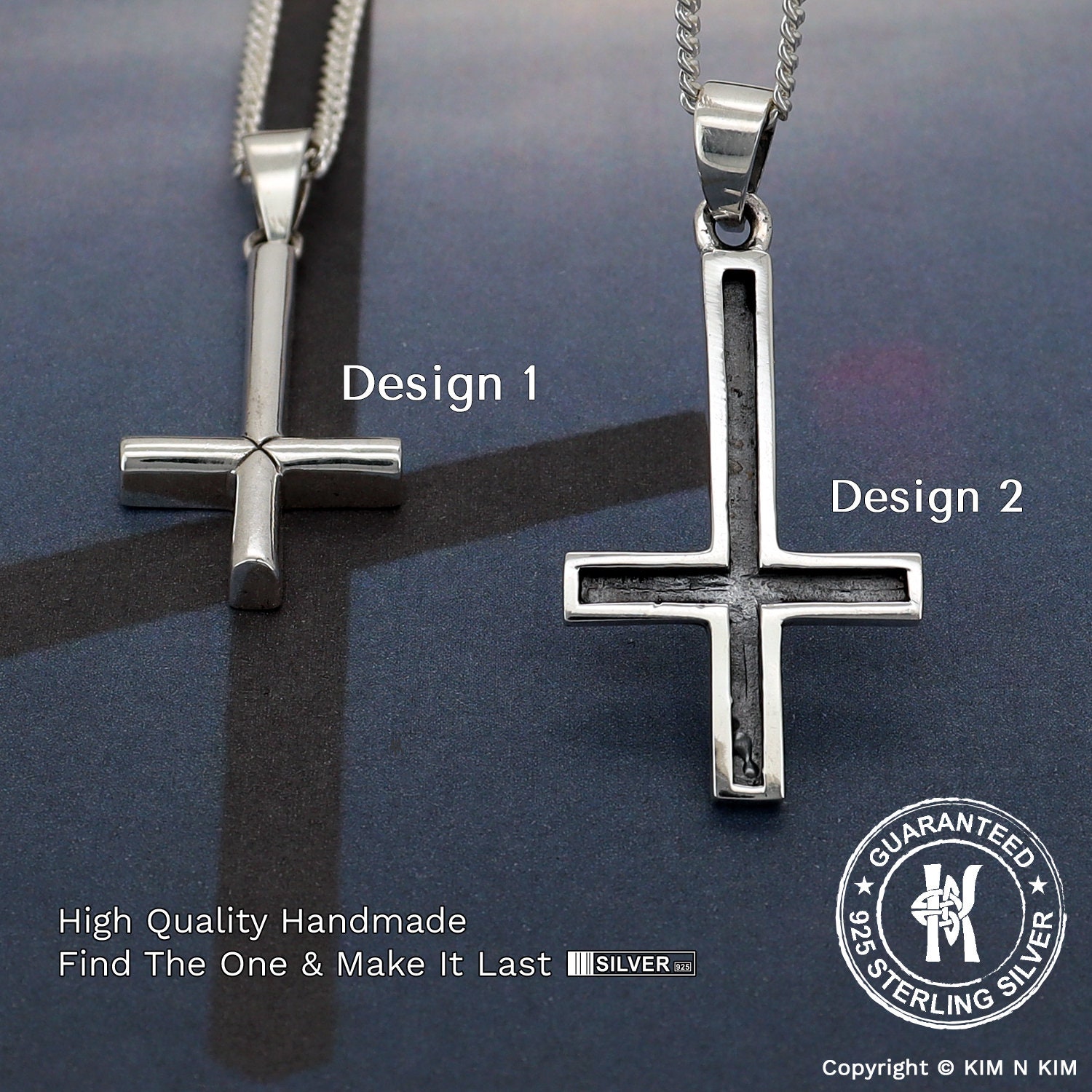 Sterling Silver Saint Peter Inverted Cross Necklace: Gothic