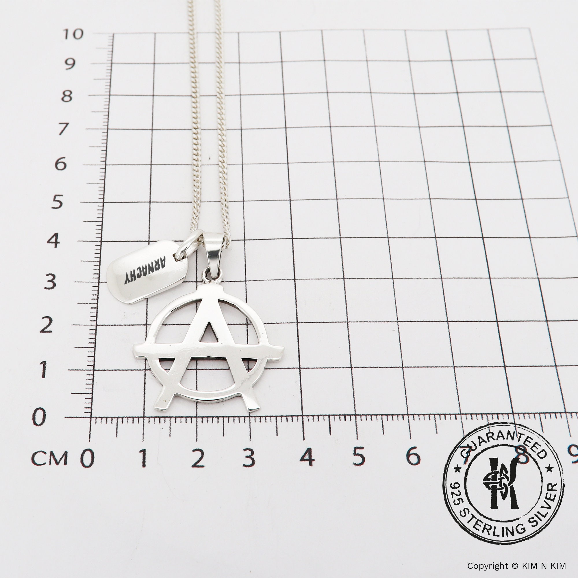 Sterling Silver Anarchy Pendant Necklace With Dog Tag - Etsy