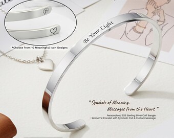thumbnail image 2 of Women's 6.5" Stainless Steel 4mm Cuff Bangle Bracelet – High Polish With CZ 2 of 4