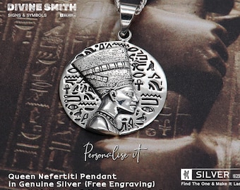 Sterling Silver Nefertiti Pendant: Egyptian Jewelry
