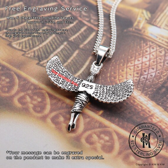 Silver Winged Goddess Isis Necklace, Isis Pendant, Goddess Isis