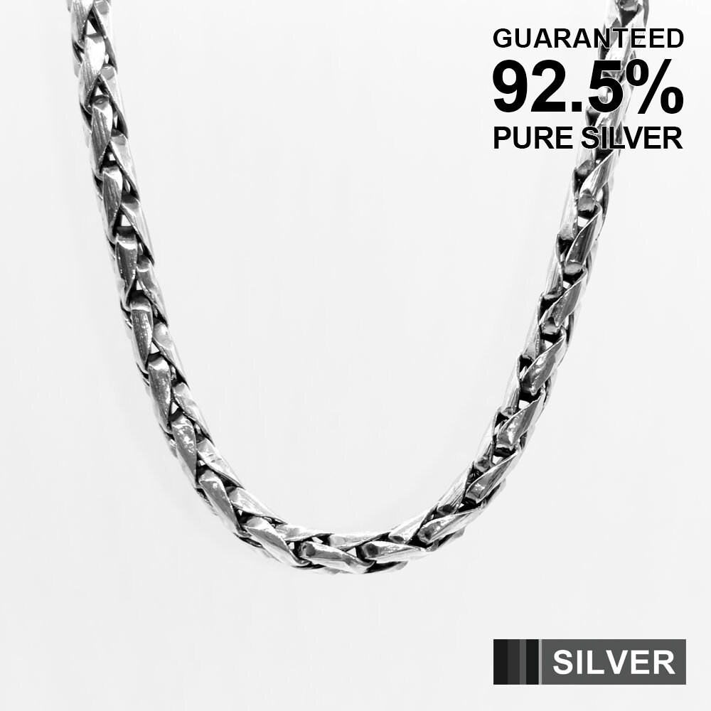 925 Sterling Silver Java Chain Necklace, Solid Snake Necklace