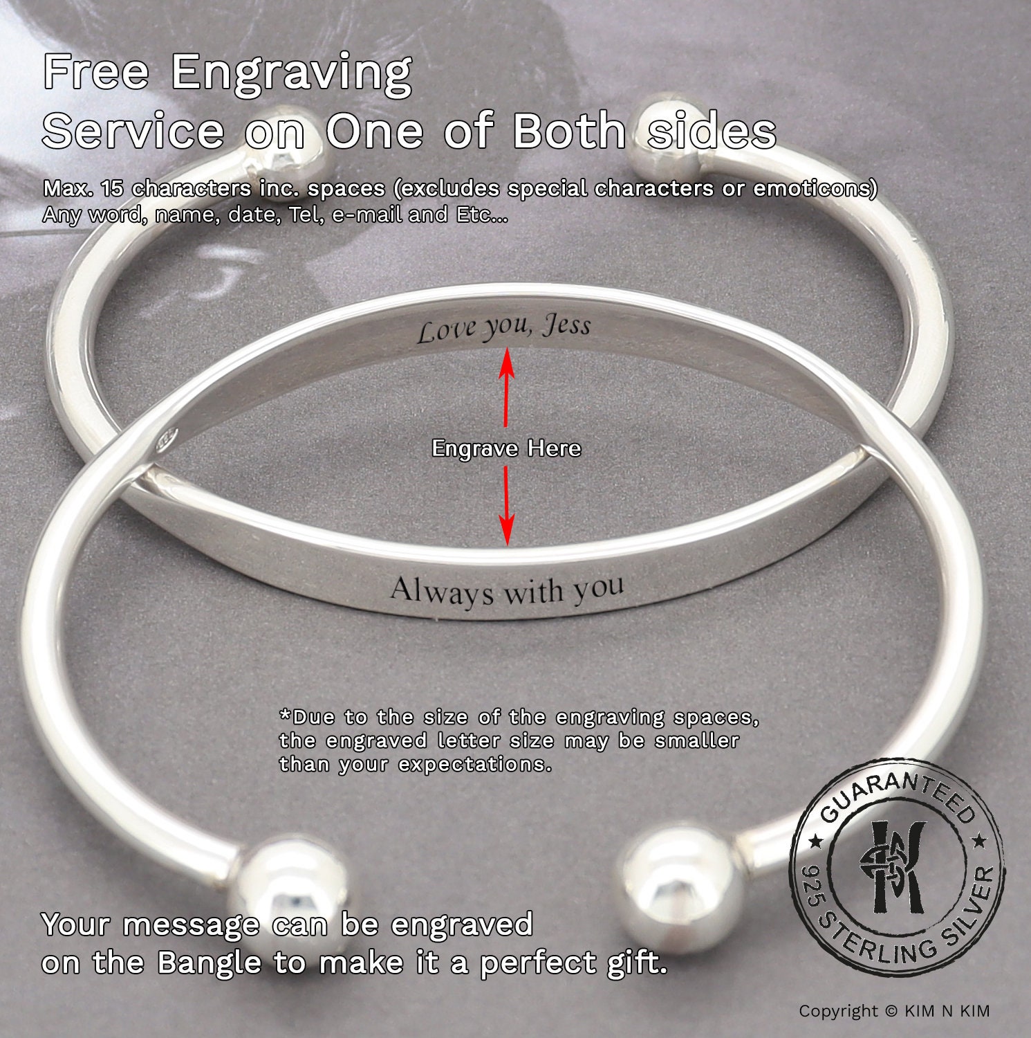 Silver Id Bangle Bracelet, Personalised ID Bangle, Torque ID