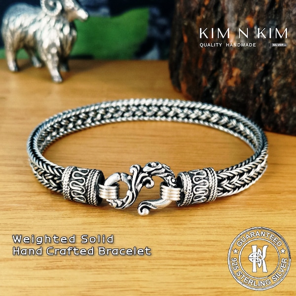 Silver Mens Bracelet, Tulang Naga Bracelet, ,Snake Weave Bracelet, ,Braided Bracelet, Personalised bracelet, Quality Handmade Silver-KIMNKIM