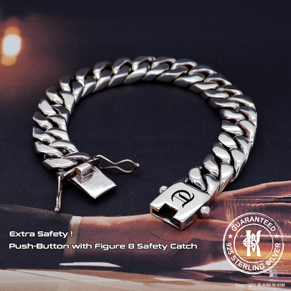 Personalized Heavy Sterling Silver Curb Bracelet - Handmade - Etsy