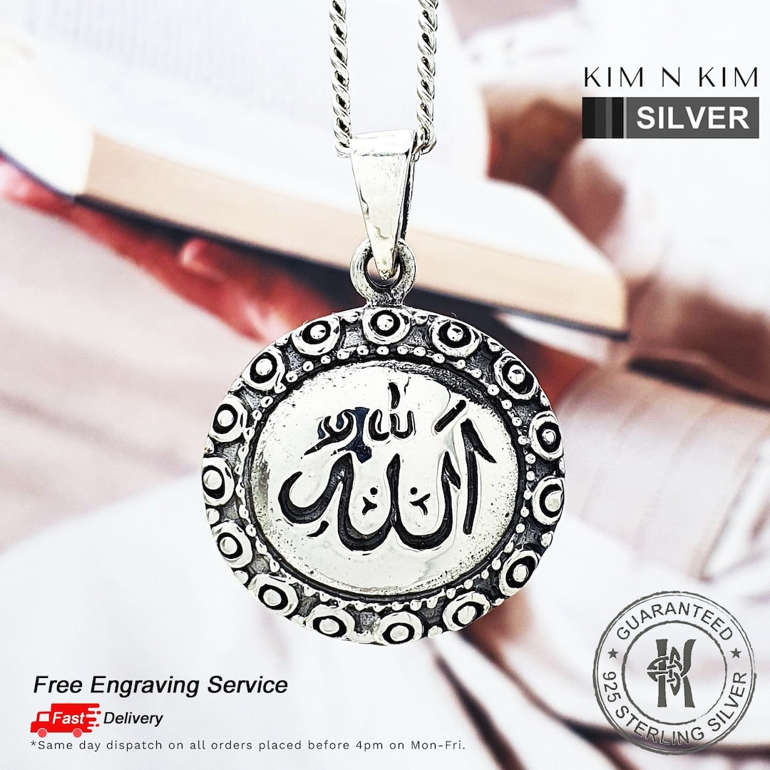 Personalized 925 Sterling Silver Allah Pendant Necklace - Islamic ...