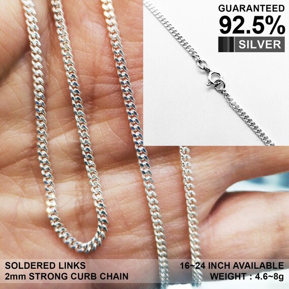 925 Sterling Silver 16 34 Inch 2mm Wide 