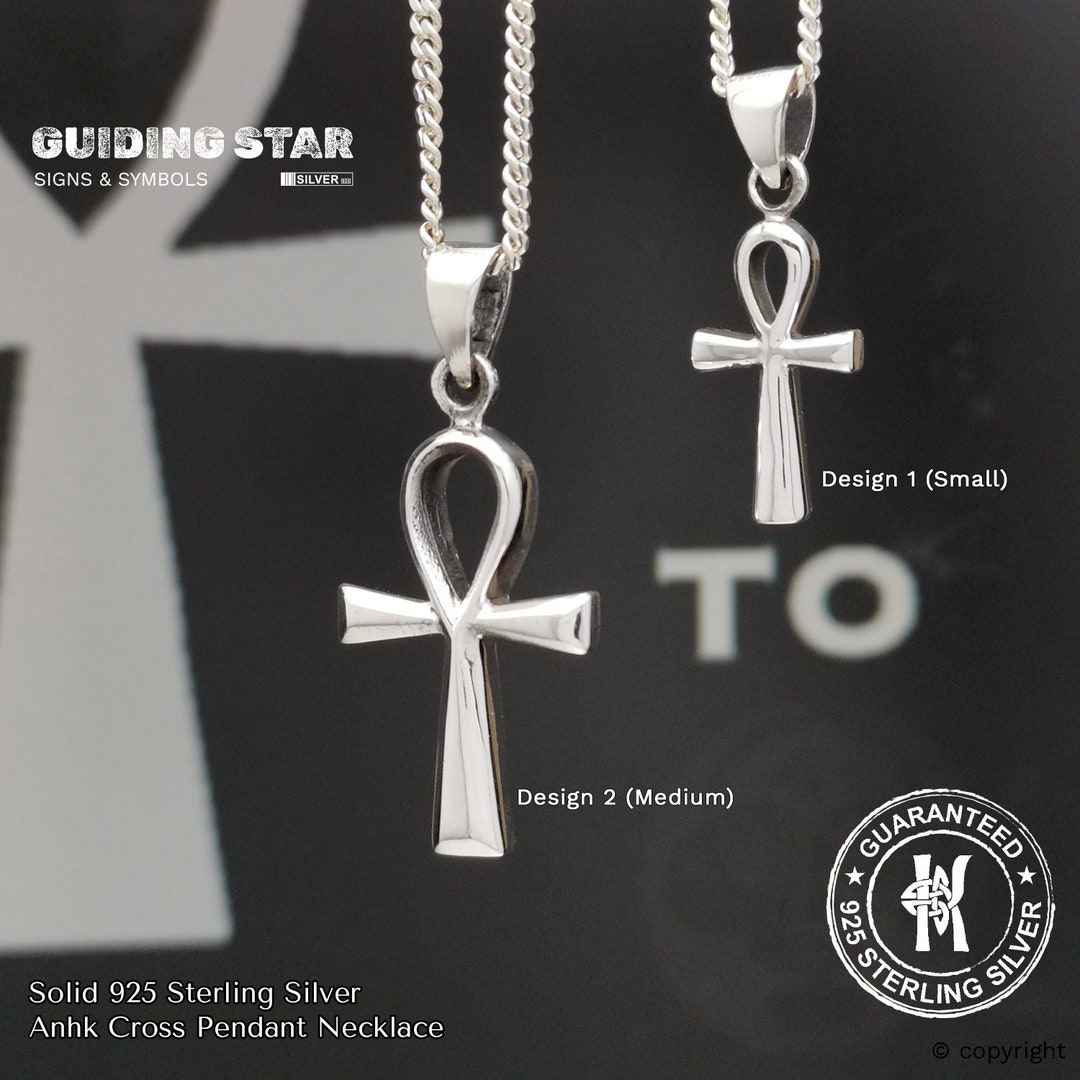 thumbnail image 2 of 925 Sterling Silver Ankh Cross Pendant – 40mm Small, Unisex, Nickel-Free (Pure Luxe Jewelry) 2 of 4