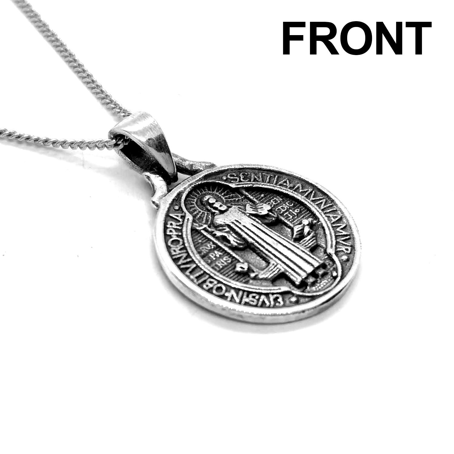 Collana Con Medaglia Cattolica Di San Benedetto Per Donna