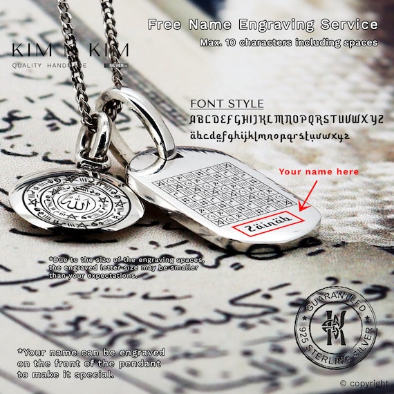 Personalized 925 Sterling Silver Celcelutiye Vefk Azam Name