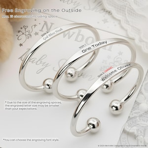 Personalised Sterling Silver Baby Bangle - Christening Keepsake