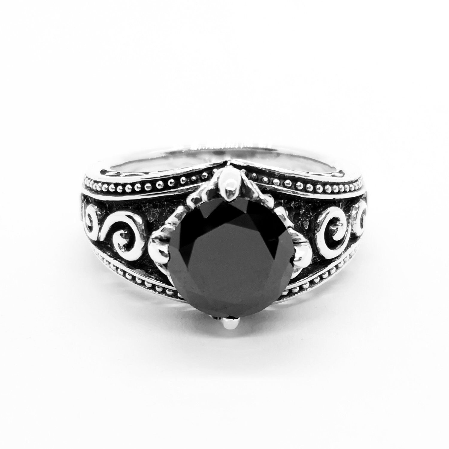 Amazon.com: 925 Sterling Silver Shiny Full Diamond Ring